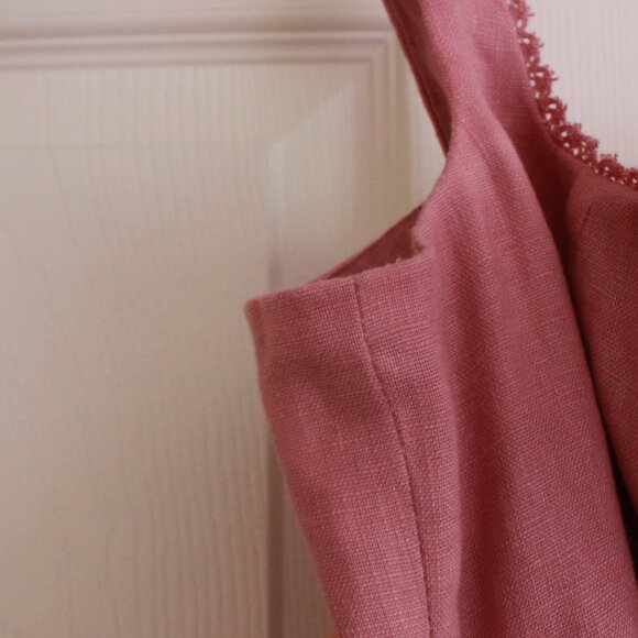 Reformation Sheri Linen Mini Dress in Pink Rose Petals 6 - Picture 7 of 12